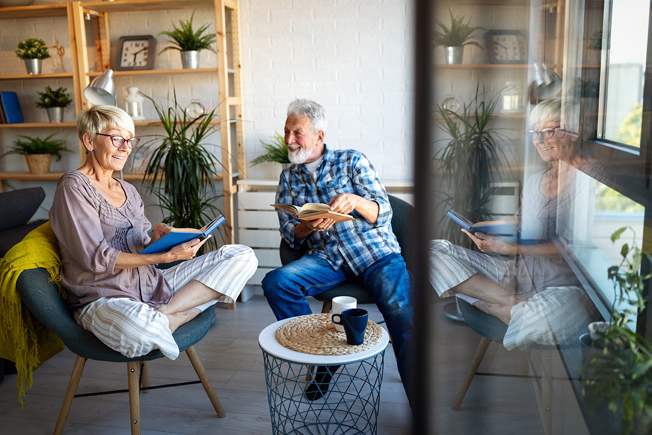 Couple talking together